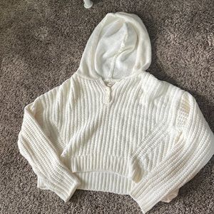 Aeropostale white/cream super soft polyester hoodie size:medium